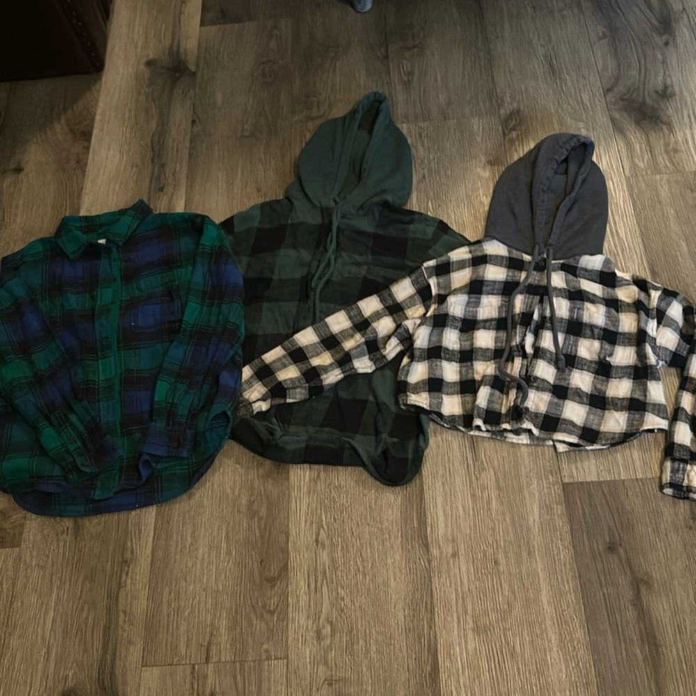 lot of American Eagle flannels